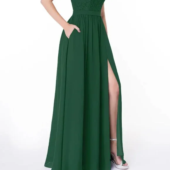 Azazie Emerald Green A18 "Emilia" - Picture 3 of 7